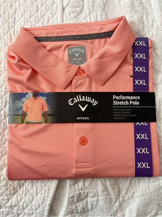 Callaway Other - NWT Callaway Men's Performance Stretch Polo - Coral Stripe